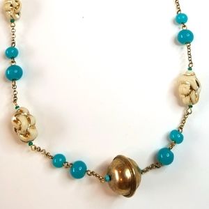 VINTAGE | Rachel Gold Tone and Bead Necklace